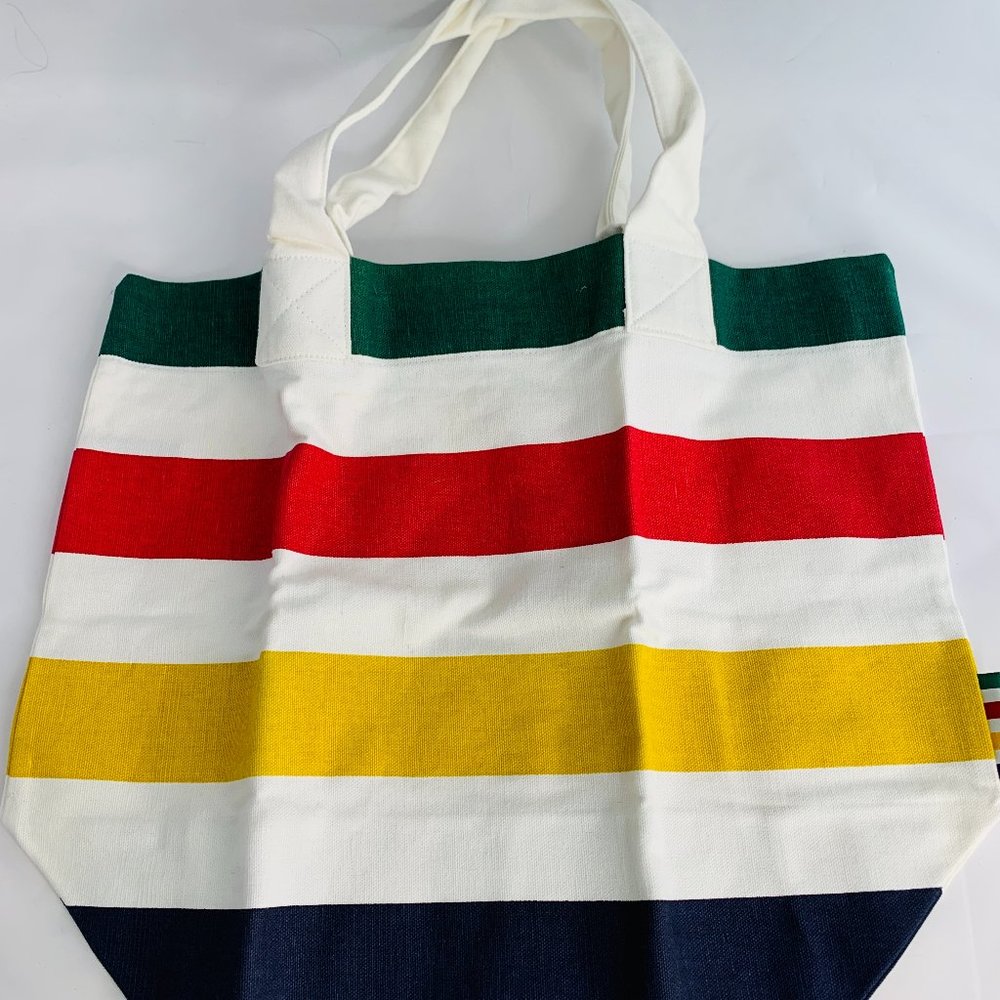 Hudson Bay stripe canvas tote